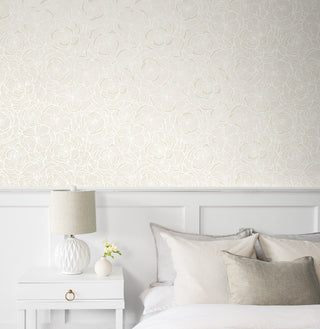 NW60000 floral peel and stick wallpaper bedroom from NextWall
