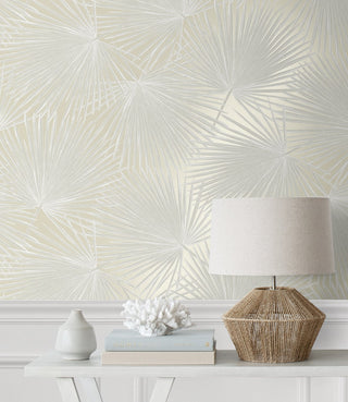 NW60100 palm leaf peel and stick wallpaper coastal from NextWall