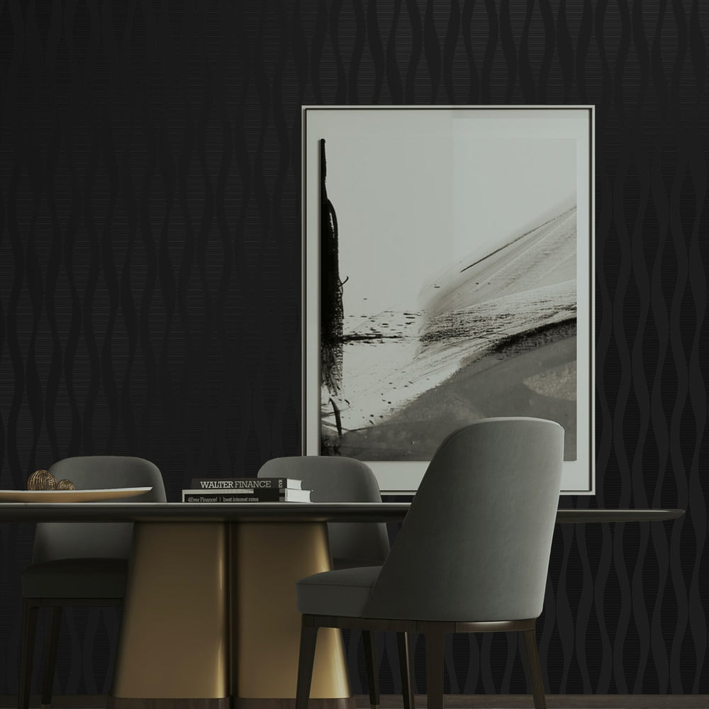 NW60200 geometric peel and stick wallpaper dining room from NextWall