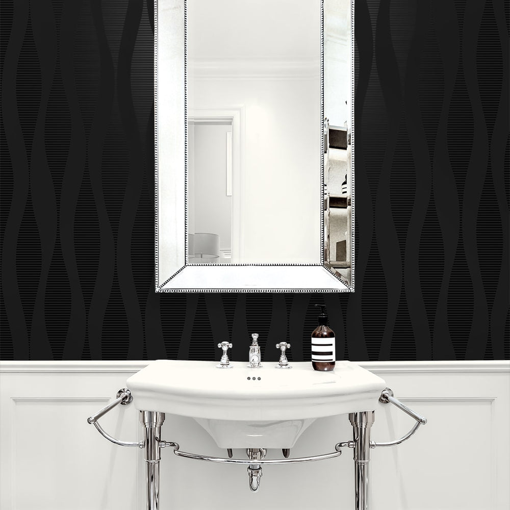 
                  
                    NW60200 geometric peel and stick wallpaper bathroom from NextWall
                  
                