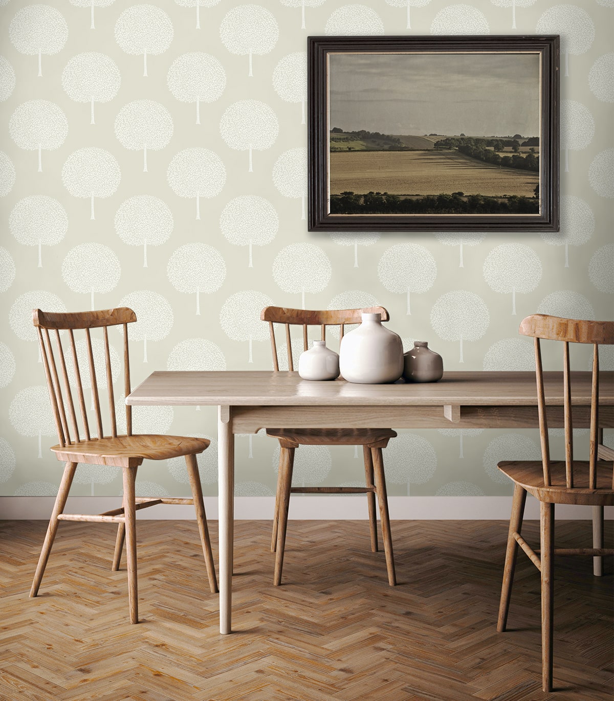 NW60300 tree peel and stick wallpaper dining room from NextWall
