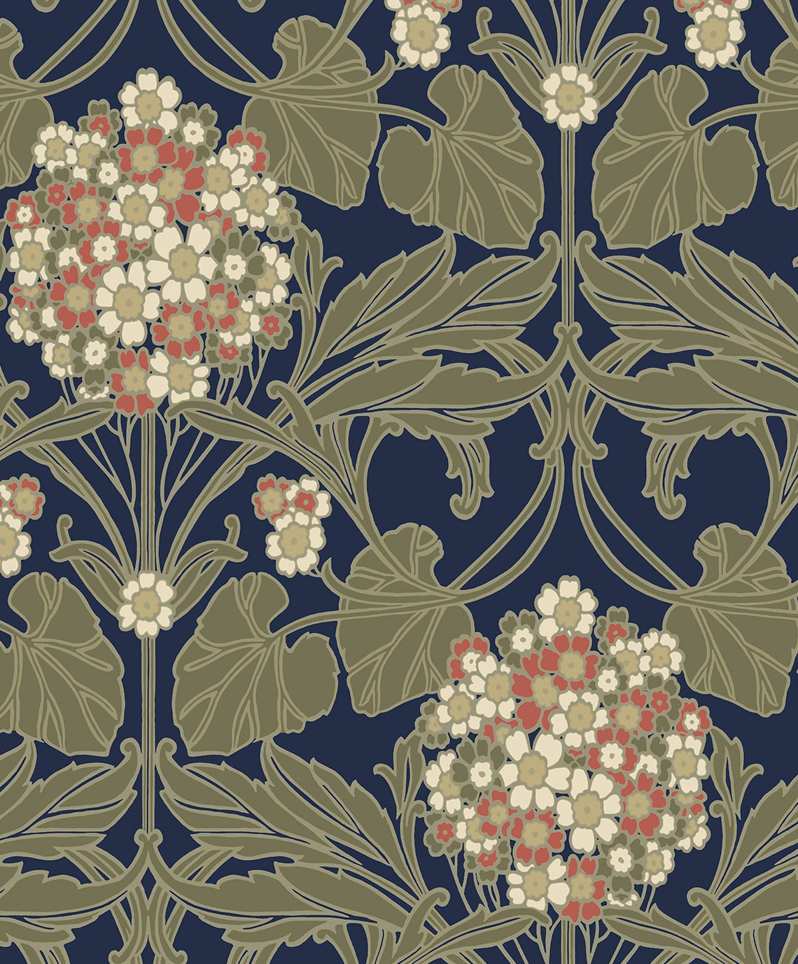 NW60402 Hydrangea Floral Vintage Premium Peel and Stick Removable Wallpaper at Say Decor