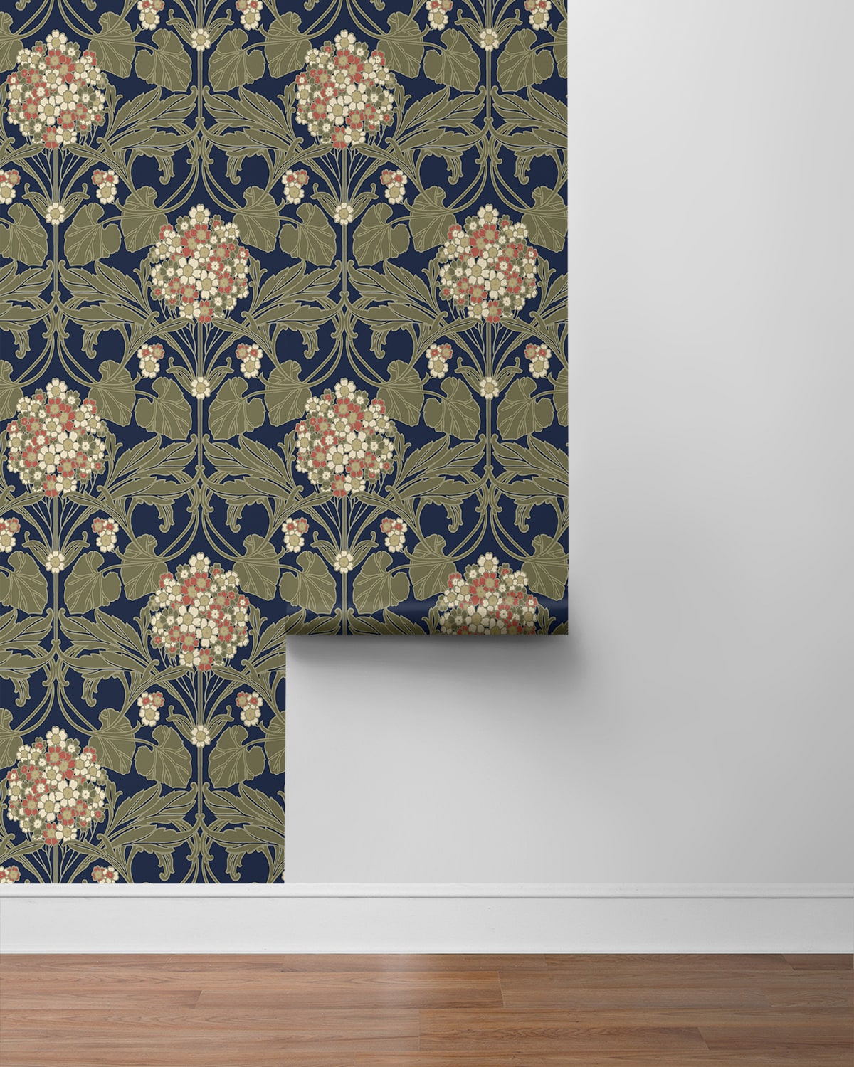 Hydrangea Floral Vintage Premium Peel and Stick Removable