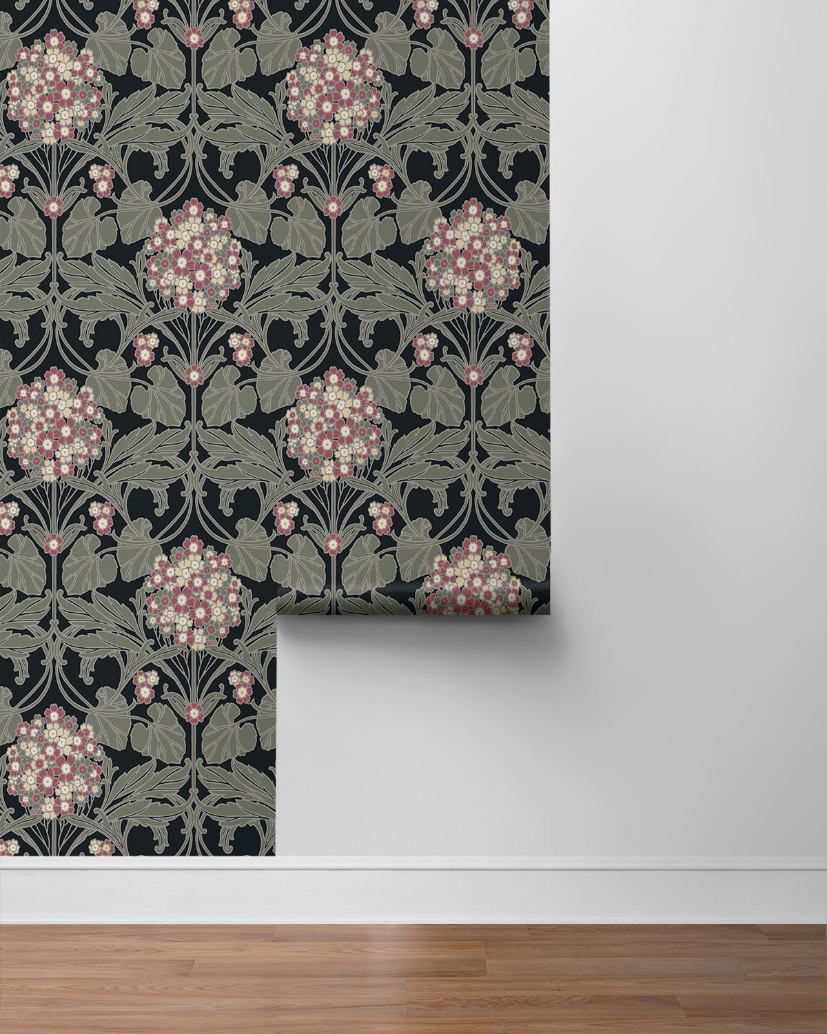 Hydrangea Floral Vintage Premium Peel and Stick Removable