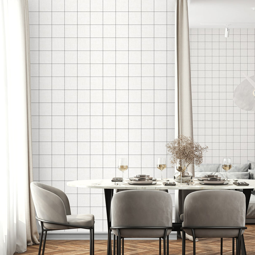 
                  
                    NW60600 check plaid peel and stick wallpaper dining room from NextWall
                  
                
