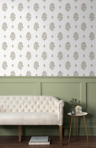 NW60701 floral spot premium nonwoven peel and stick wallpaper entryway from NextWall