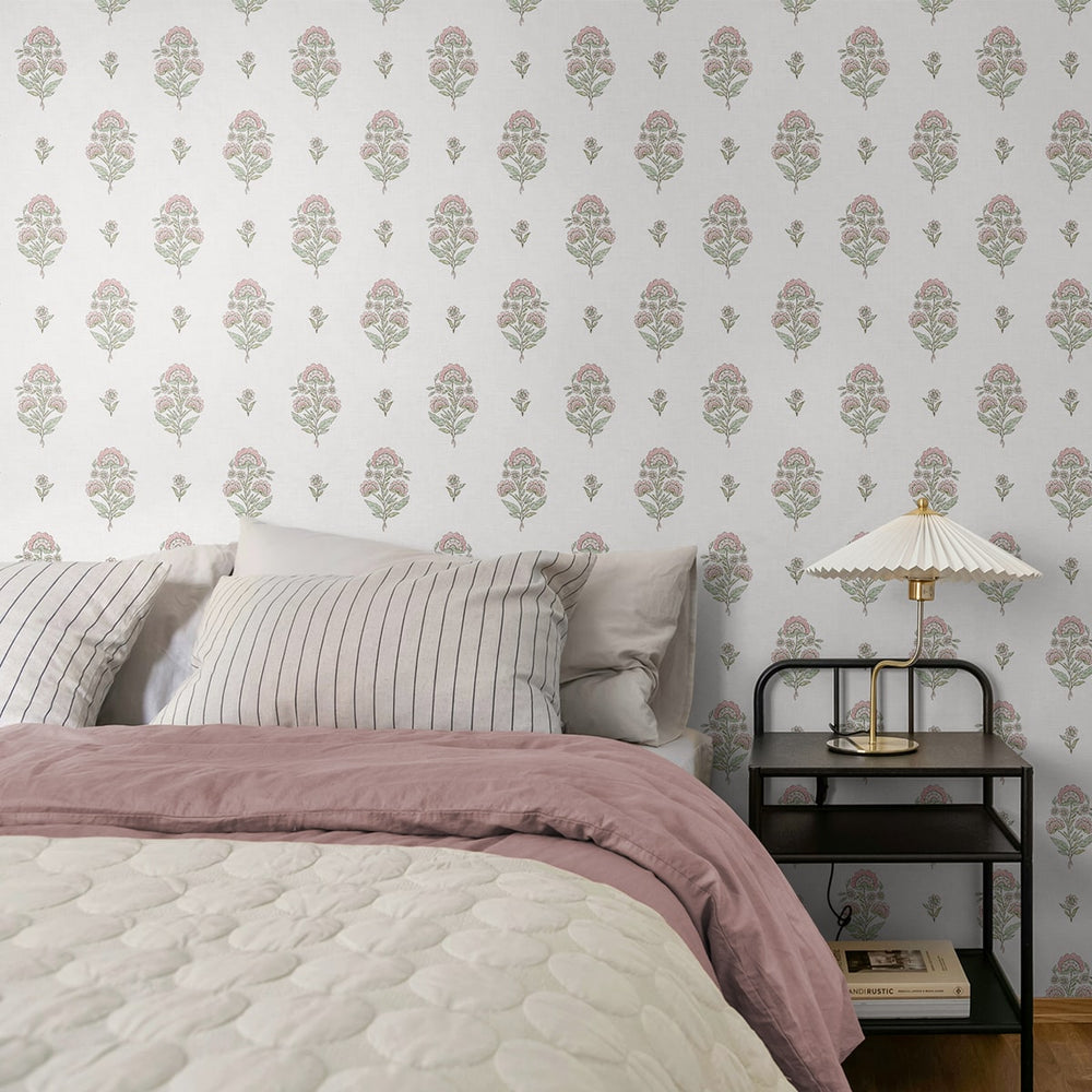 NW60701 floral spot premium nonwoven peel and stick wallpaper bedroom from NextWall