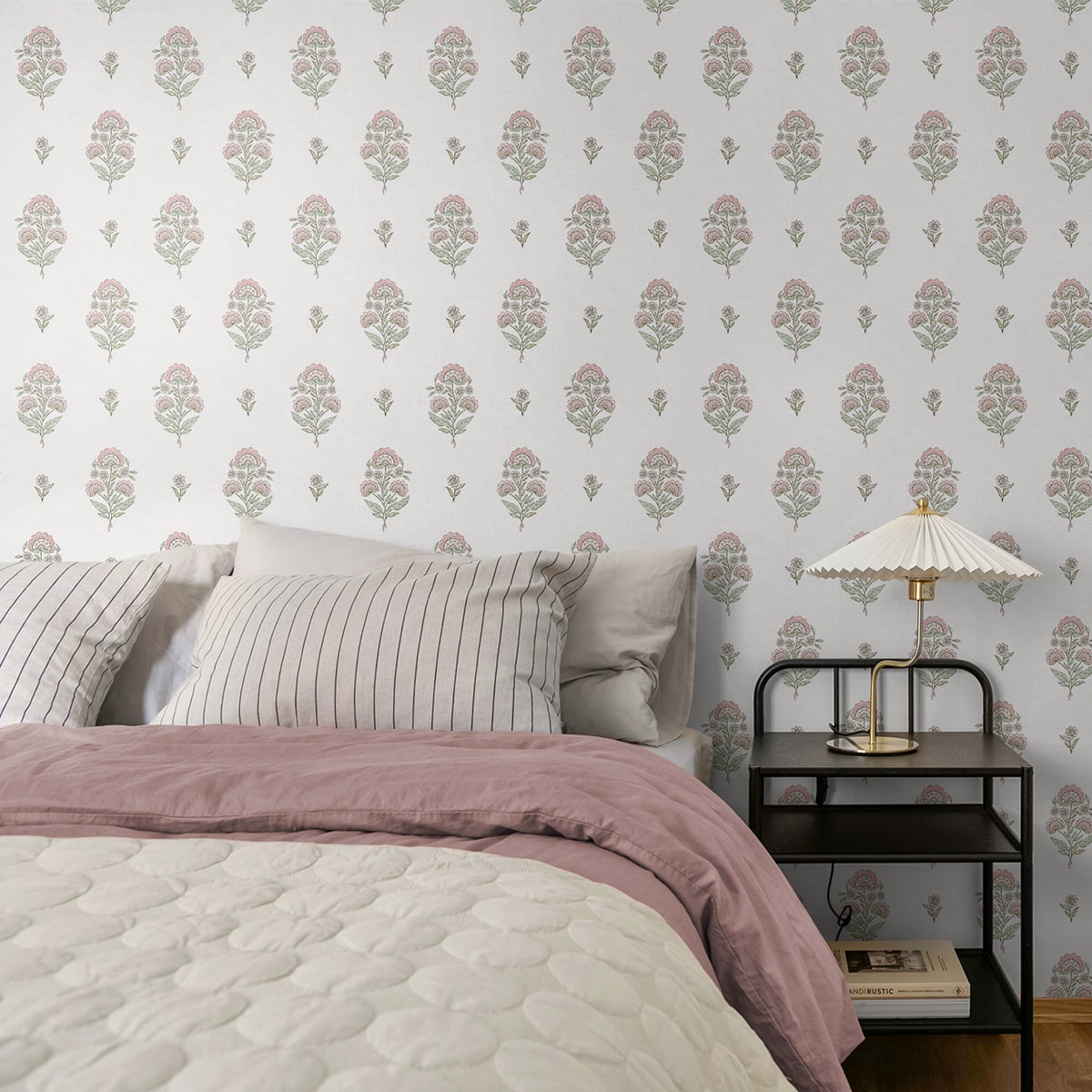 NW60701 floral spot premium nonwoven peel and stick wallpaper bedroom from NextWall