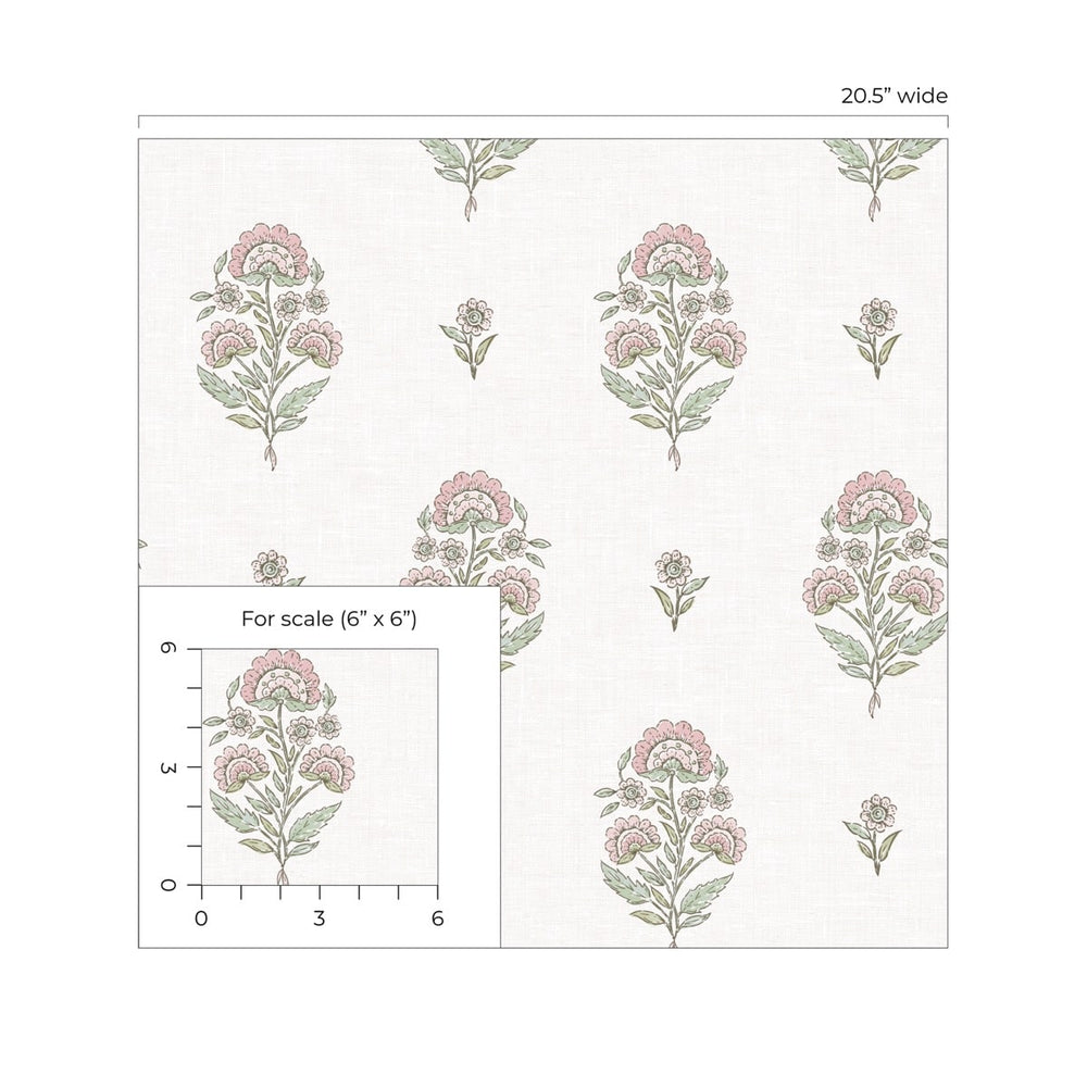 
                  
                    NW60701 floral spot premium nonwoven peel and stick wallpaper scale from NextWall
                  
                