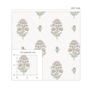 NW60701 floral spot premium nonwoven peel and stick wallpaper scale from NextWall