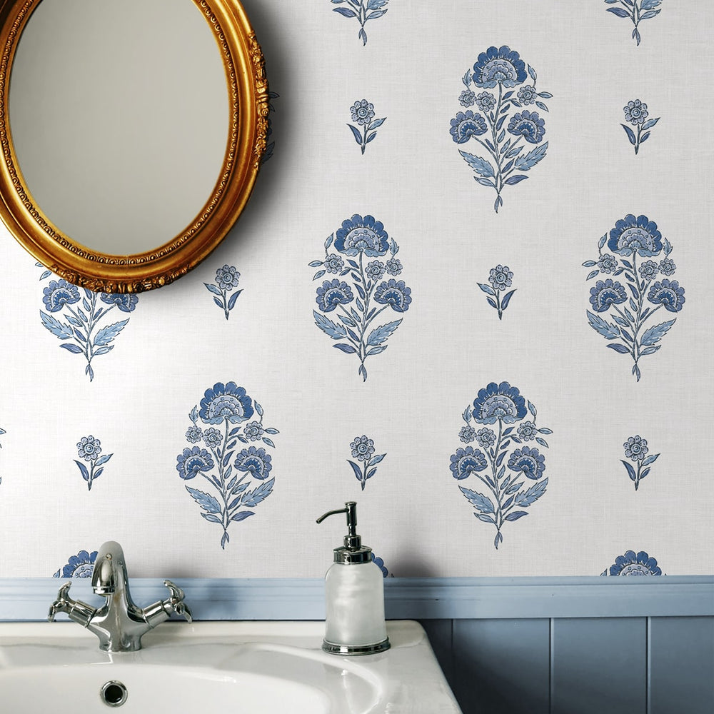 
                  
                    NW60702 floral spot premium nonwoven peel and stick wallpaper bathroom from NextWall
                  
                