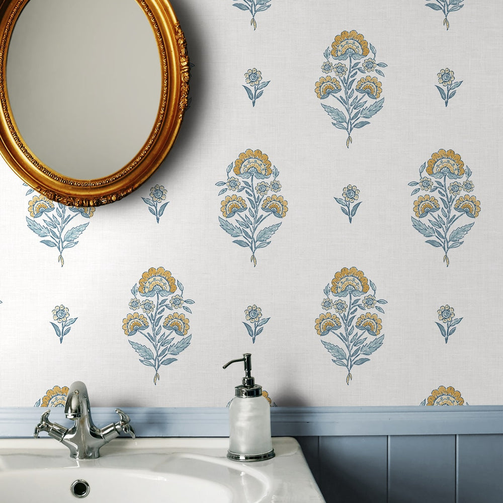 
                  
                    NW60703 floral spot premium nonwoven peel and stick wallpaper bathroom from NextWall
                  
                