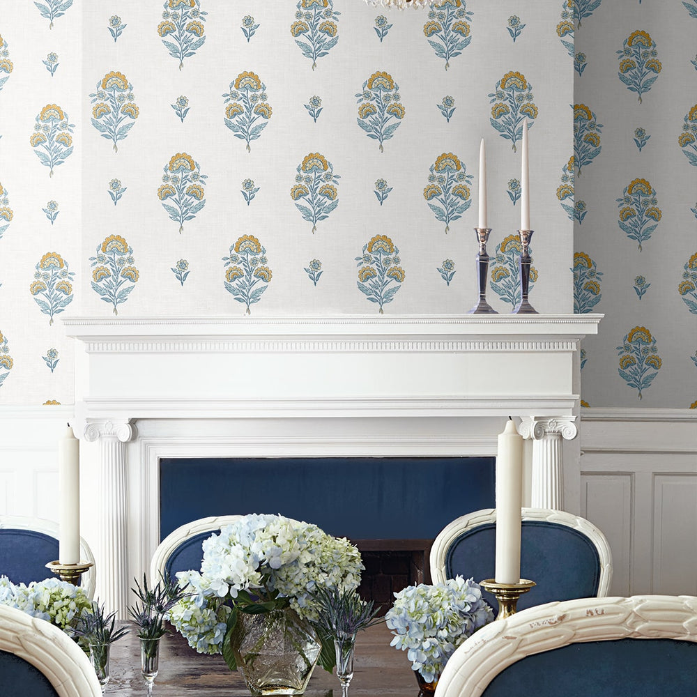 
                  
                    NW60703 floral spot premium nonwoven peel and stick wallpaper dining room from NextWall
                  
                