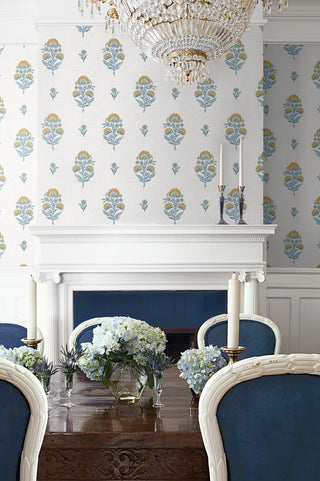 NW60703 floral spot premium nonwoven peel and stick wallpaper dining room from NextWall