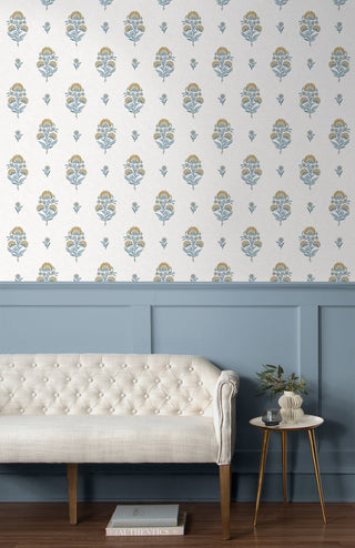 NW60703 floral spot premium nonwoven peel and stick wallpaper entryway from NextWall