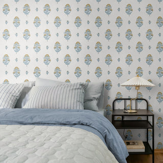 NW60703 floral spot premium nonwoven peel and stick wallpaper bedroom from NextWall