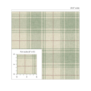 NW60804 Linen Cut Plaid Peel and Stick Removable Wallpaper Scale at Say Decor