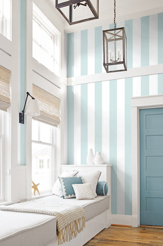 NW61102 Classic Stripe Peel and Stick Removable Wallpaper Bedroom in shade Blue at Say Decor