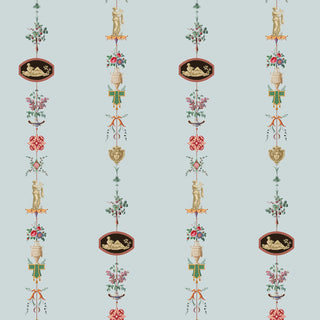 Mitchell Black Château Papers NeoClassical Stripe Wallpaper in shade Blue Feather at Say Decor