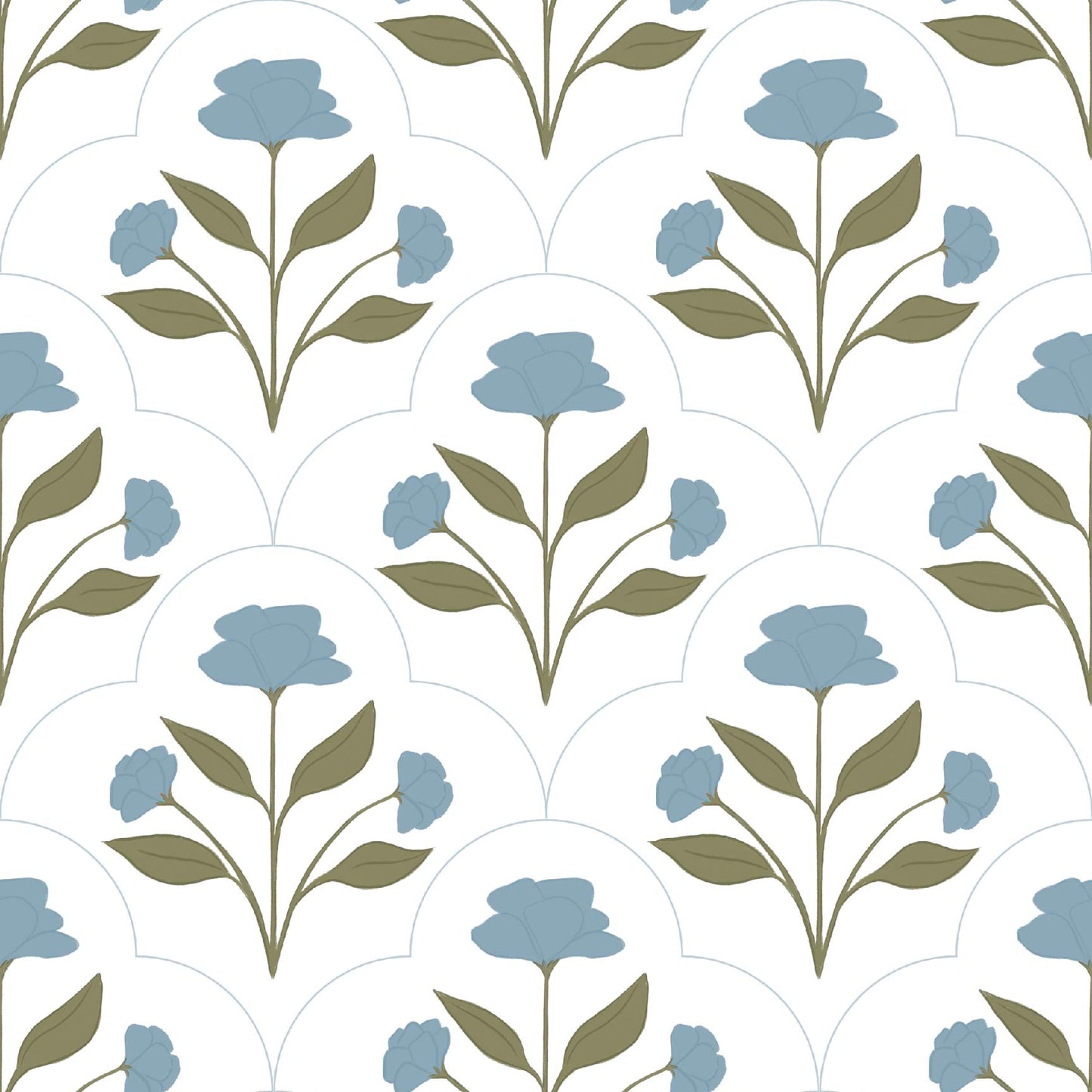 Nicole Blue Floral Peel and Stick Wallpaper from Say Decor