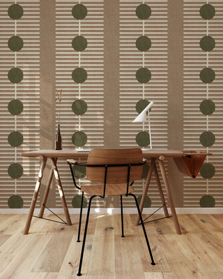 Mitchell Black Forbes Masters Nomalanga Geometric Wallpaper Office in shade Cocoa at Say Decor