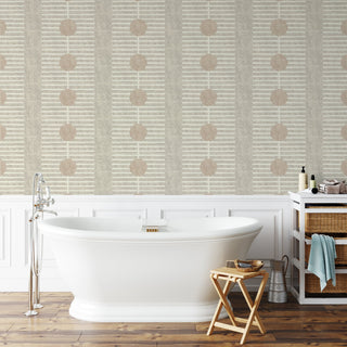 Mitchell Black Forbes Masters Nomalanga Geometric Wallpaper Bathroom in shade Linen at Say Decor
