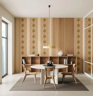Mitchell Black Forbes Masters Nomalanga Geometric Wallpaper Dining Room in shade Terracotta at Say Decor