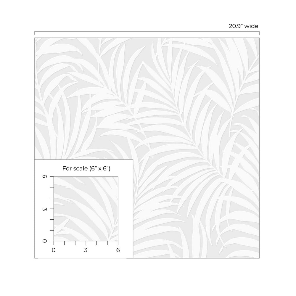PP10200 paintable palm peel and stick wallpaper scale from NextWall
