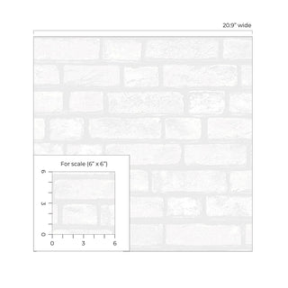 PP10400 faux brick paintable peel and stick wallpaper scale from NextWall