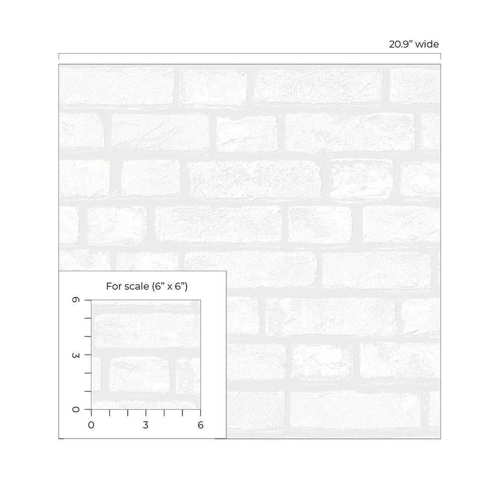 PP10400 faux brick paintable peel and stick wallpaper scale from NextWall