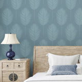 PP10600 palm leaf paintable peel and stick wallpaper bedroom from NextWall