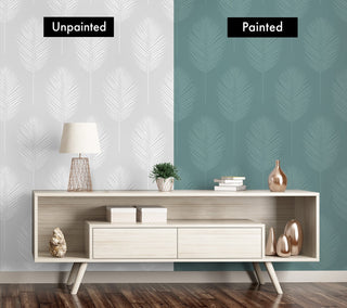 PP10600 palm leaf paintable peel and stick wallpaper accent from NextWall