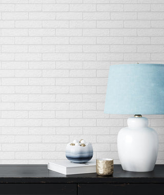 PP10800 faux brick paintable peel and stick wallpaper decor from NextWall