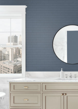 PP10900 faux brick paintable peel and stick wallpaper bathroom from NextWall
