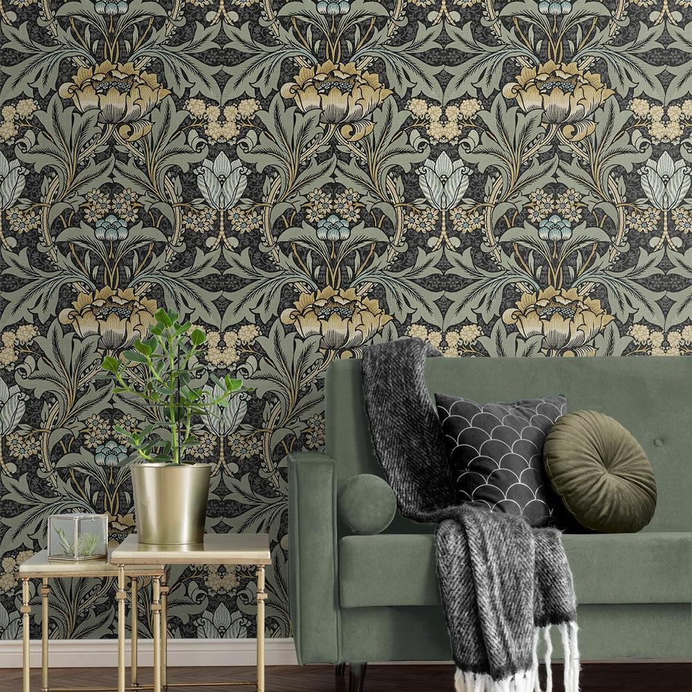 
                  
                    PR10010 vintage floral morris prepasted wallpaper decor from Seabrook Designs
                  
                