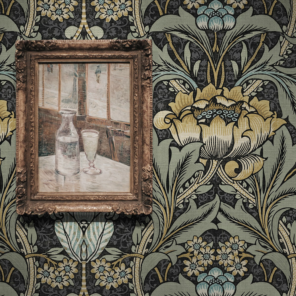 
                  
                    PR10010 vintage floral morris prepasted wallpaper accent from Seabrook Designs
                  
                
