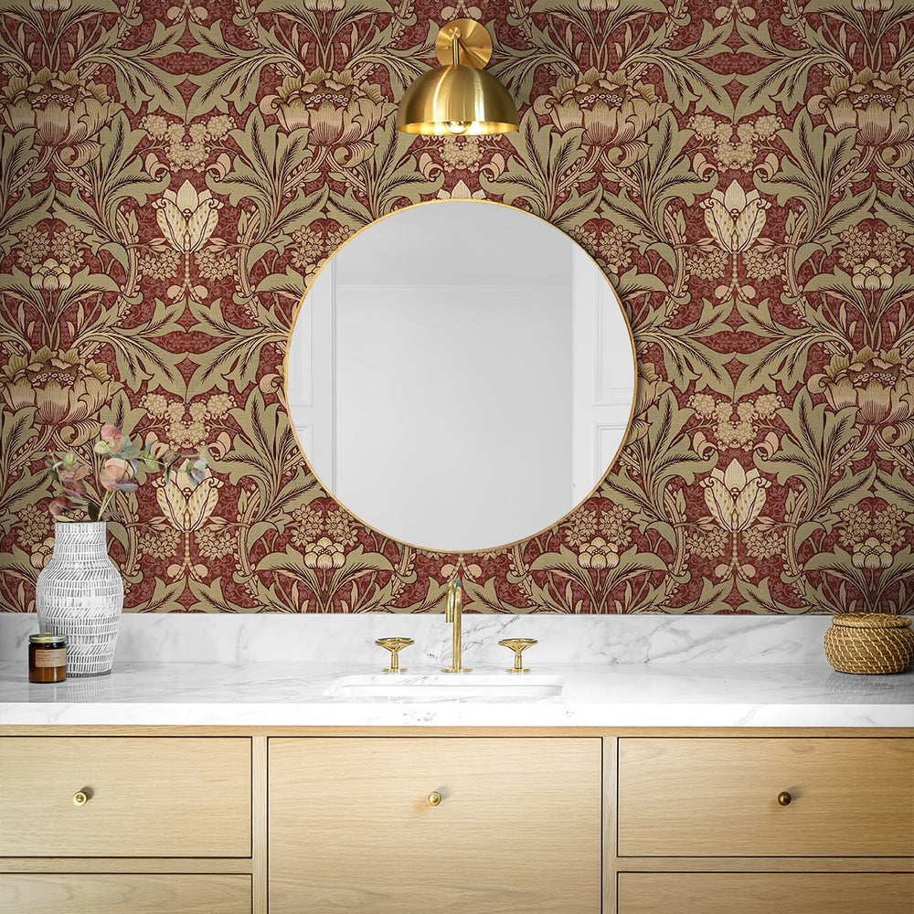 
                  
                    PR10011 vintage floral morris prepasted wallpaper bathroom from Seabrook Designs
                  
                