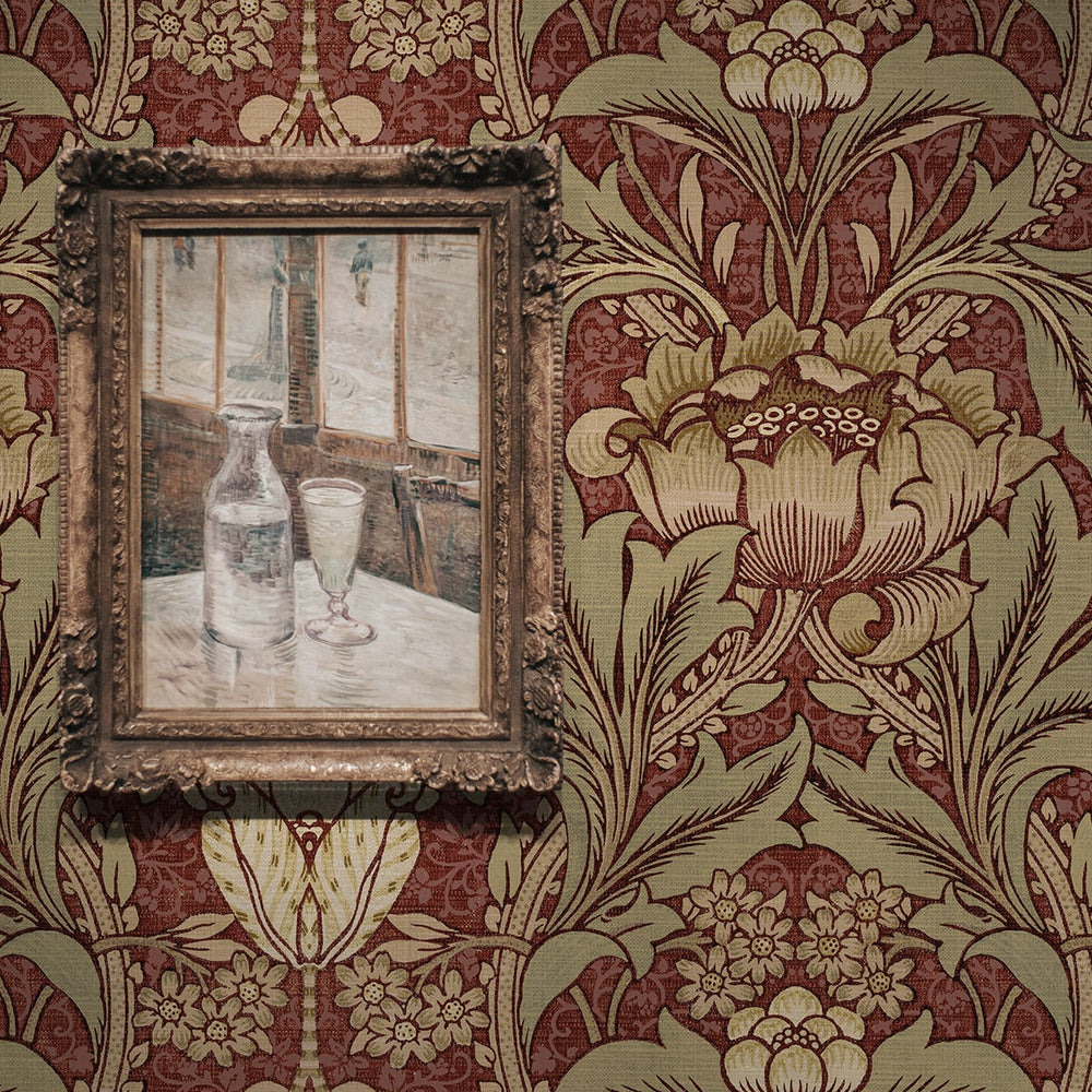 
                  
                    PR10011 vintage floral morris prepasted wallpaper accent from Seabrook Designs
                  
                