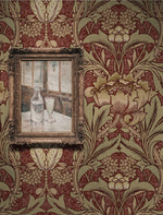 PR10011 vintage floral morris prepasted wallpaper accent from Seabrook Designs