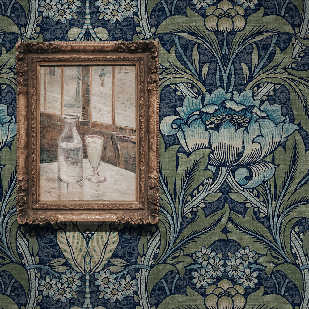 
                  
                    PR10012 vintage floral morris prepasted wallpaper accent from Seabrook Designs
                  
                