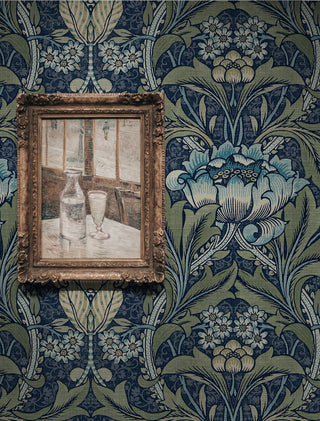 PR10012 vintage floral morris prepasted wallpaper accent from Seabrook Designs