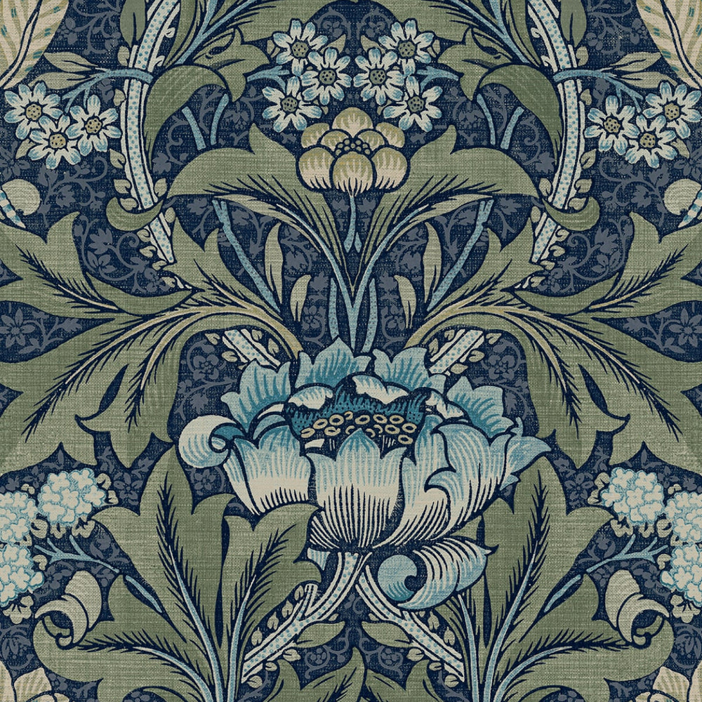 
                  
                    PR10012 vintage floral morris prepasted wallpaper from Seabrook Designs
                  
                