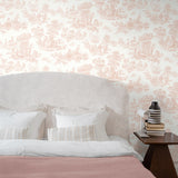 Toile prepasted wallpaper bedroom PR10601 from Seabrook Designs
