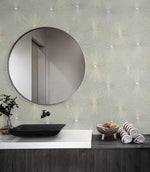 PR11005 starburst geometric mid century prepasted wallpaper bathroom from Seabrook Designs