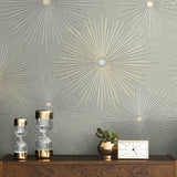PR11005 starburst geometric mid century prepasted wallpaper decor from Seabrook Designs