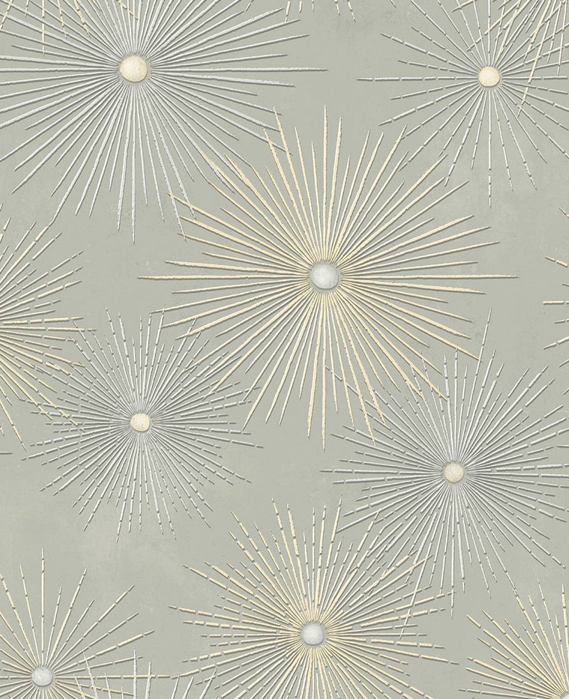 PR11005 starburst geometric mid century prepasted wallpaper from Seabrook Designs
