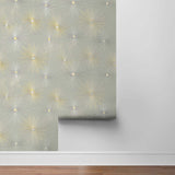 PR11005 starburst geometric mid century prepasted wallpaper roll from Seabrook Designs