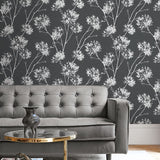 PR11100 floral prepasted wallpaper living room from Seabrook Designs
