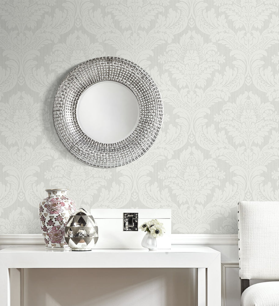 PR12408 damask prepasted wallpaper entryway from Seabrook Designs