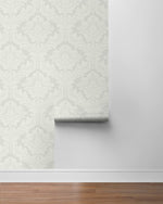 PR12408 damask prepasted wallpaper roll from Seabrook Designs